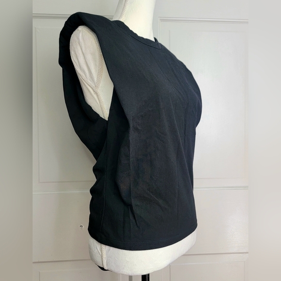 Princess Poly Black Jules Tank Top Padded Shoulders Sleeveless Muscle Shirt US 4 - Picture 8 of 13
